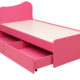 cupcake single bed with one side table in barbie pink frosty white colour by rawat cupcake single