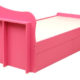 cupcake single bed with one side table in barbie pink frosty white colour by rawat cupcake single