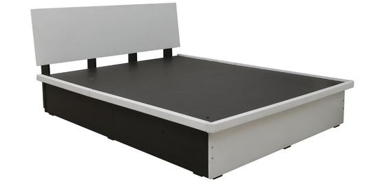 series 36 queen bed with one side table in frosty white colour by rawat series 36 queen bed