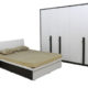 series 36 queen bed with one side table in frosty white colour by rawat series 36 queen bed