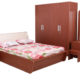 turin queen bed with two side tables in browncolour by rawat turin queen bed with two side tables