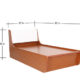 turin single bed with two side tables in brown colour by rawat turin single bed with two side tables