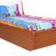 turin single bed with two side tables in brown colour by rawat turin single bed with two side tables