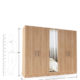 five door wardrobe in swiss elm bleached finish in mdf by primorati five door wardrobe