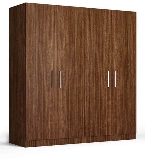 four door wardrobe in viking teak finish in ply by primorati four door wardrobe