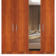 four door wardrobe with mirror in bird cherry finish in mdf by primorati four door wardrobe