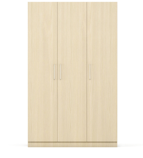 three door compact wardobe in mdf with highland pine finish by primorati three door compact wardobe