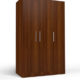 three door compact wardobe in plpb with classic walnut finish by primorati three door compact wardob