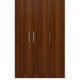 three door compact wardobe in plpb with classic walnut finish by primorati three door compact wardobe