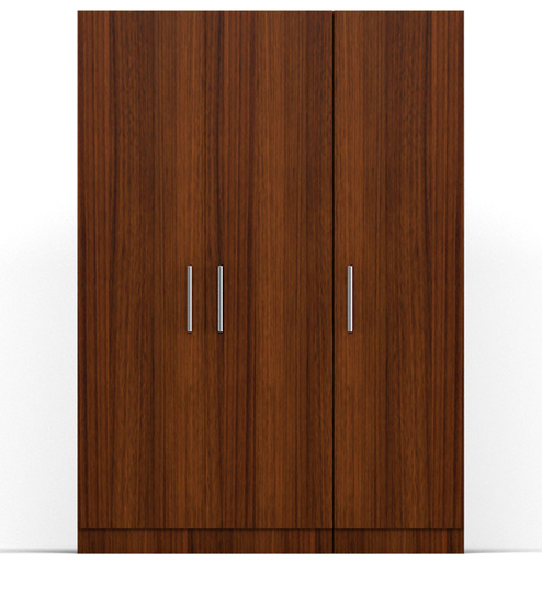 three door wardrobe in classic walnut finish in plpb-by primorati three door wardrobe