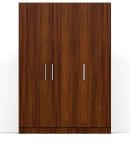 three door wardrobe in classic walnut finish in plpb-by primorati three door wardrobe