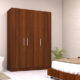 three door wardrobe in classic walnut finish in plpb by primorati three door wardrobe
