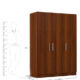 three door wardrobe in classic walnut finish in plpb by primorati three door wardrobe