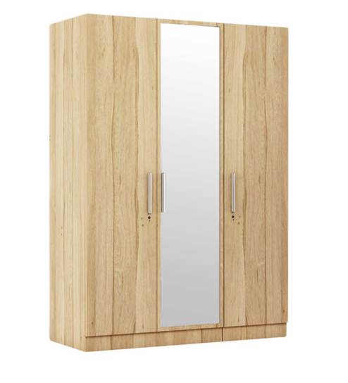 three door wardrobe in pure oak finish