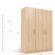 three door wardrobe in swiss elm finish in mdf by primorati three door wardrobe