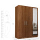 three door wardrobe with mirror in viking teak finish in ply by primorati three door wardrobe