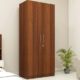 two door compact wardrobe in mdf with classic walnut finish by primorati two door compact wardrobe