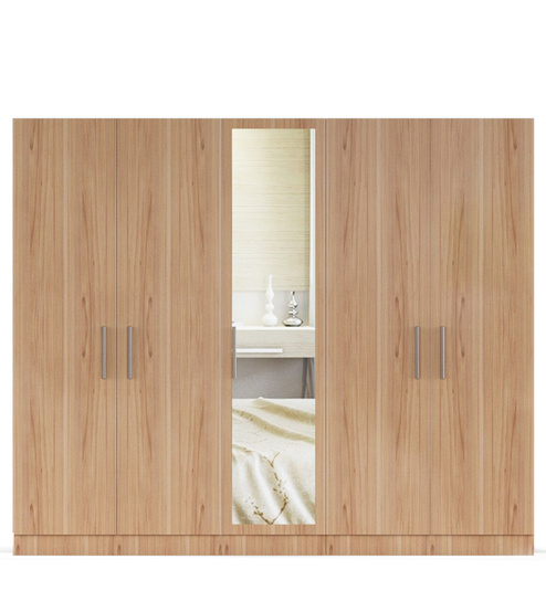five door wardrobe in swiss elm bleached finish in mdf-by primorati five door wardrobe