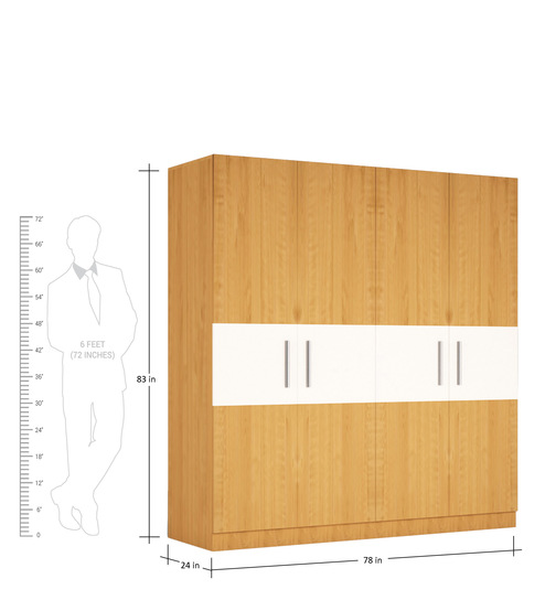 four door wardrobe in asian maple finish in marine ply by primorati four door wardrobe